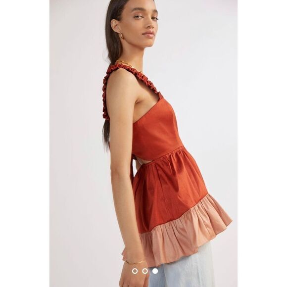 Anthropologie x Sachin & Babi Colorblocked Flouncy Blouse Size XS - Picture 2 of 10